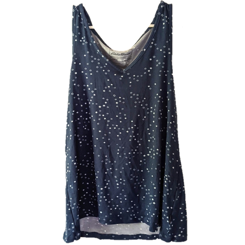 Eddie Bauer navy blue star print soft tank top